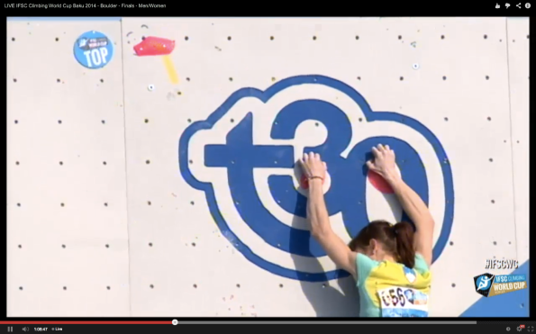 Mina on the bad holds "crimping on the Top 30 logo" as the announcers said.